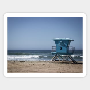 Oceanside California Lifeguard Tower Photo V1 Sticker